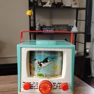 Fisher-Price Retro TV Toy with Red and Blue Accents